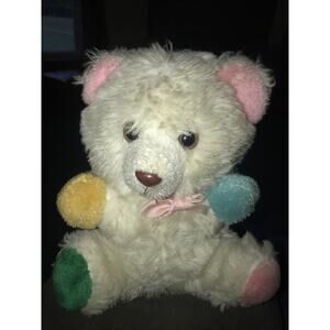 Vintage House of Lloyd White Teddy Bear 9" Plush Bell Belly Rattle Stuffed Toy